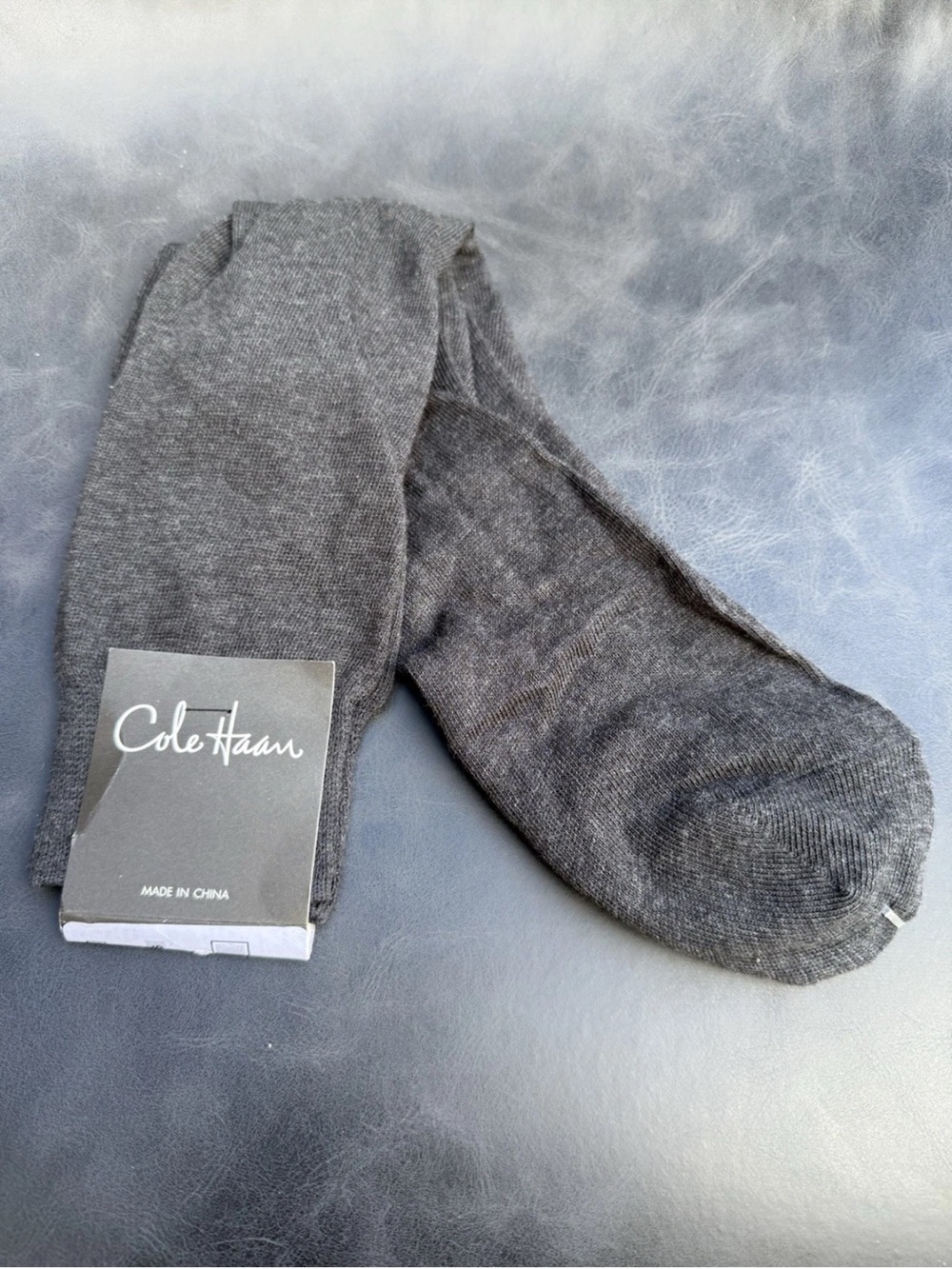 Cole Haan Vintage Mens Socks Weave Texture Dark Gray Heather Cotton Nylon NWT